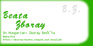 beata zboray business card